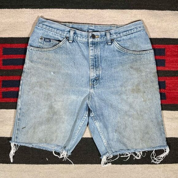 32w Vintage 90s Trashed Lee Cutoffs - Picture 3 of 9